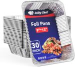 JOLLY CHEF 9×13 Aluminum Foil Pans (30 Pack) – Disposable Half Size Deep Steam Foil Pans for Roasting Turkey, Lasagna, Casseroles – Thanksgiving, Christmas, Parties, Catering - Image 3
